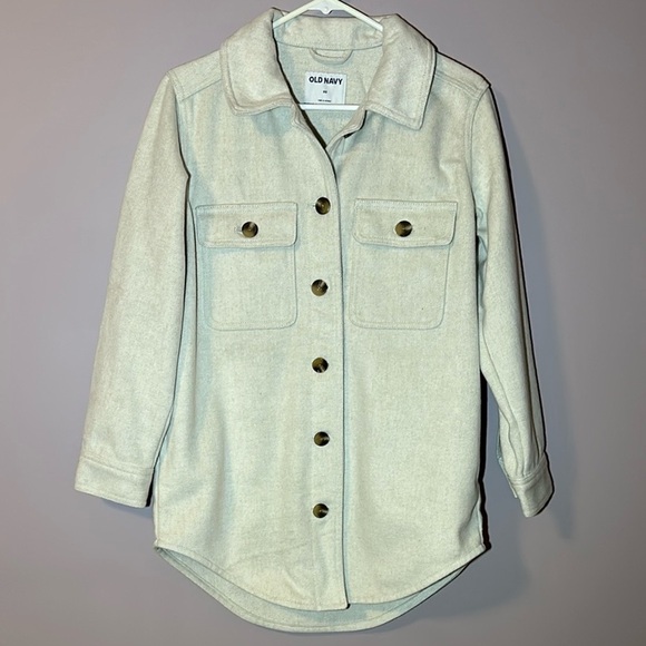 Old Navy Soft-Brushed Utility Shacket for Women Oatmeal - XS - Picture 3 of 5